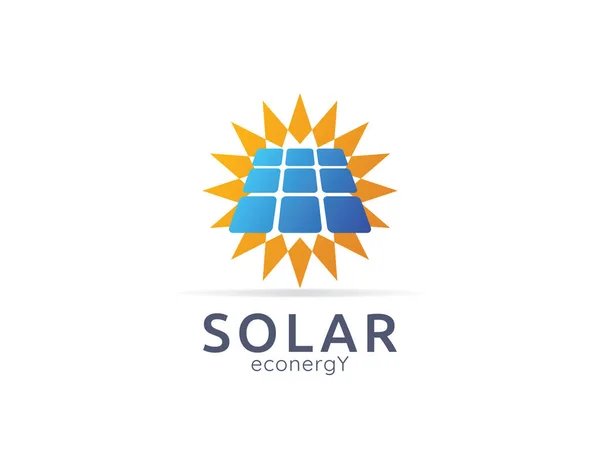 Solar panel energy logo icon. zero waste concept design — Stock Vector
