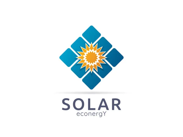 Solar panel energy logo icon. zero waste concept design — Stock Vector