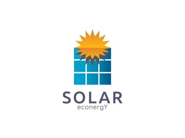 Solar panel energy logo icon. zero waste concept design — Stock Vector