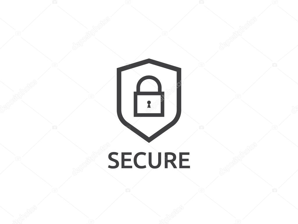 Shield line icon, Privacy Data protection and Internet VPN Security Concept vector illustration
