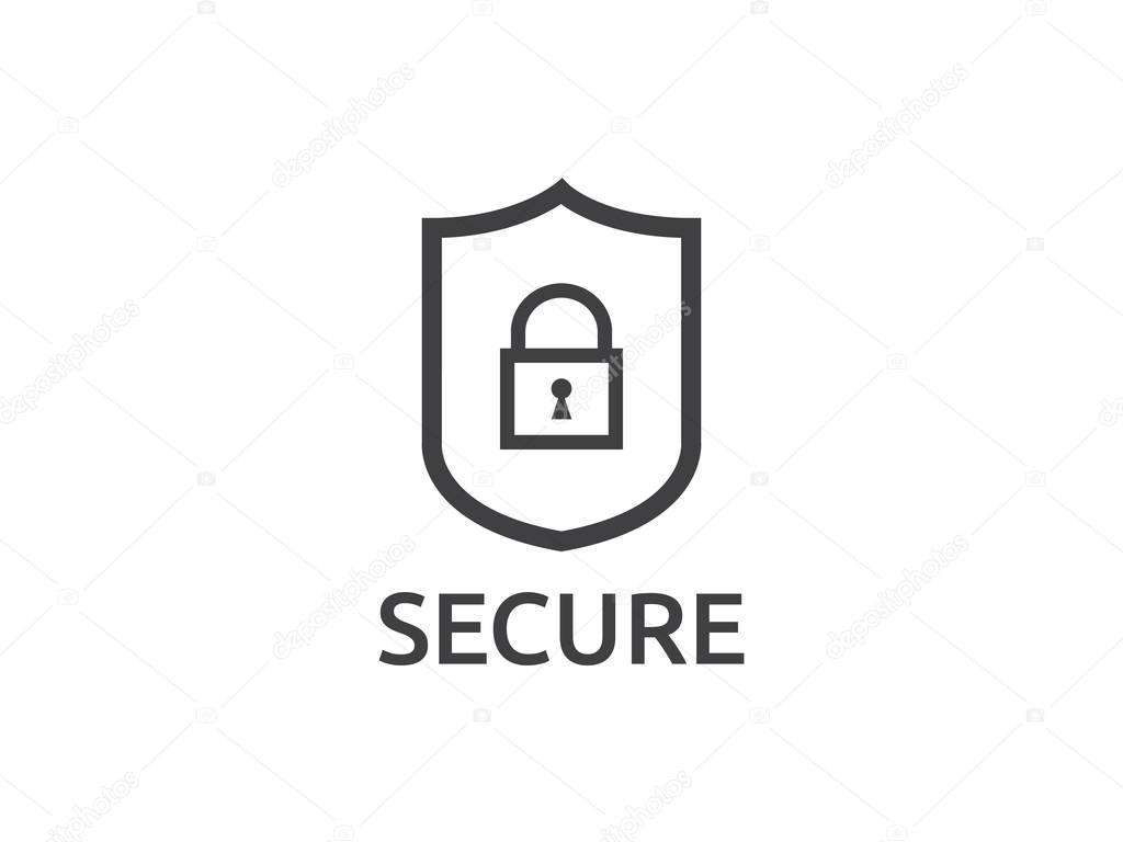 Shield line icon, Internet VPN Security Concept vector illustration