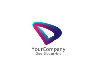 soyut harfi d satır logo sembol kavramı vektör çizim