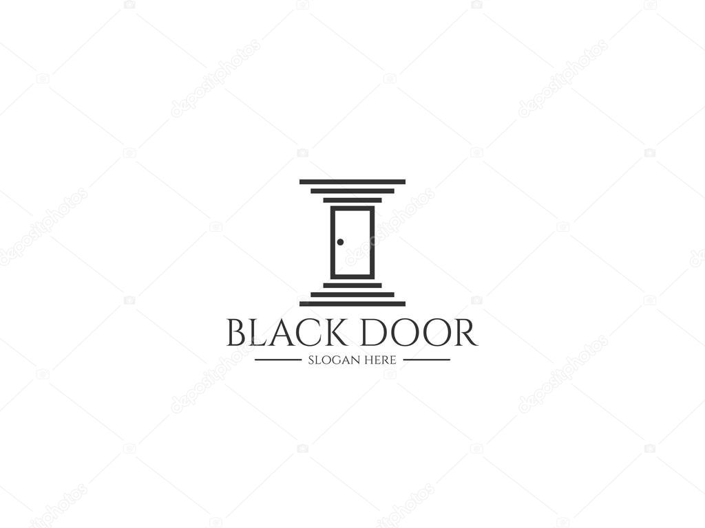 door pillar icon symbol for home, real estate, or law legal concept logo. vector template illustration.