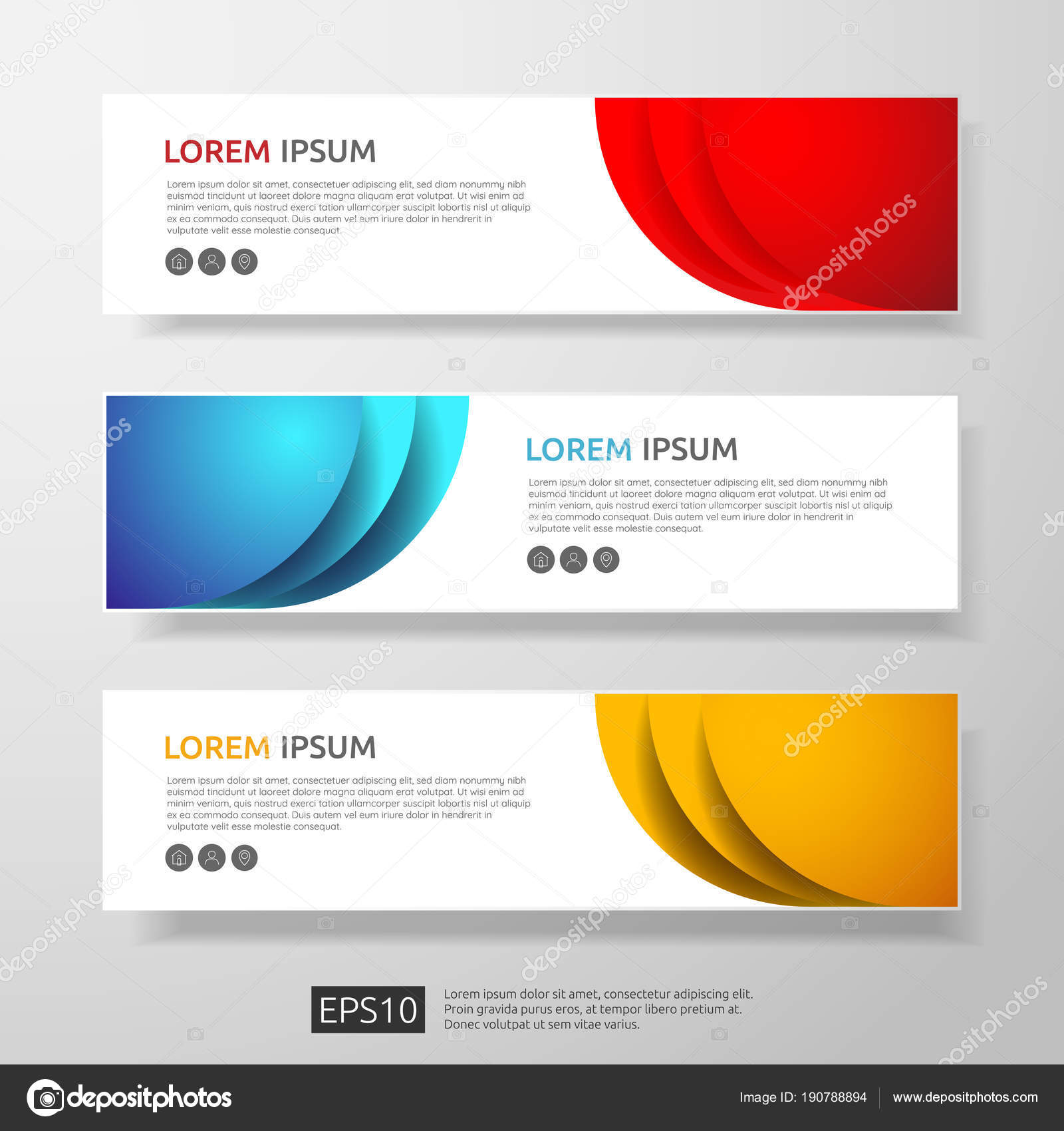 abstract business header or banner template set with geometric business header