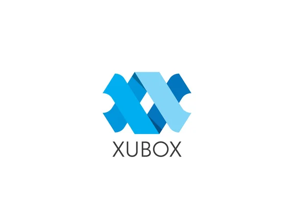 Abstrakta geometriska sexkantiga kub box logo pilikonen för Corporation — Stock vektor