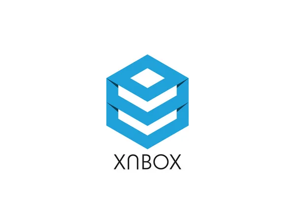 Abstrakta hexagon polygon box form-logotypen. ikonen mall för företag, logistiska, leverans courier, transport service konceptdesign. vektorillustration. — Stock vektor
