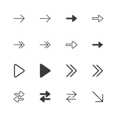 Ok simgeleri. mükemmel piksel simgesi ile düz stil beyaz arka planda çalýþmasýný UI, app, web sitesi, logo için izole. Vektör çizim.