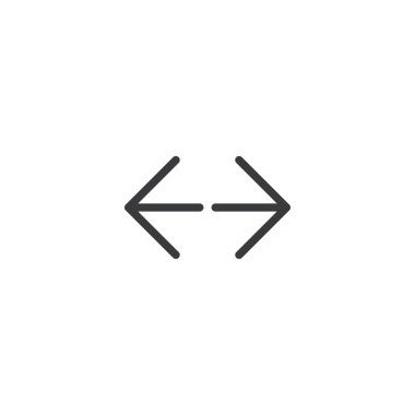 tam ekran simgesini germek. UI, app, web sitesi, logo için beyaz arka plan düz stil ile izole mükemmel piksel ok sembolü. Vektör çizim.