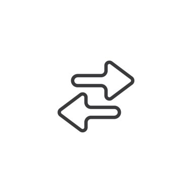 Exchange ok simgesi. kullanıcı arabirimi, app, web sitesi, logo için beyaz arka plan düz stil ile izole mükemmel piksel. Vektör çizim.
