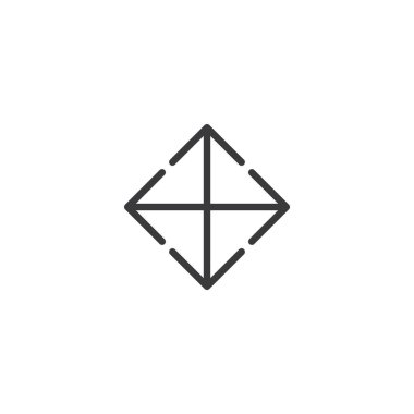 tam ekran simgesini germek. UI, app, web sitesi, logo için beyaz arka plan düz stil ile izole mükemmel piksel ok sembolü. Vektör çizim.