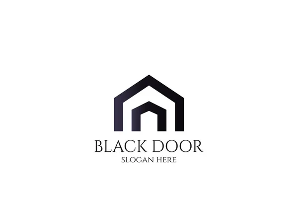Logo drzwi dla domu lub nieruchomości. litera A lub D. wejście, bramy, budownictwo, drzwi symbol wektor ilustracja — Wektor stockowy