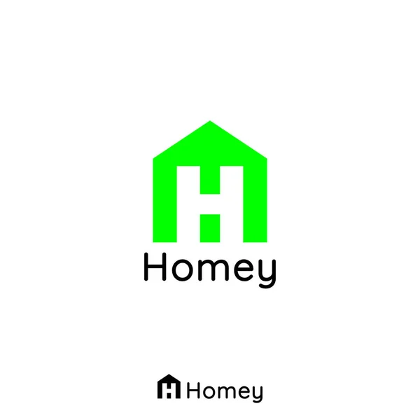 Sembol inşaat logo için ev ve gayrimenkul ile ilk harfi H içinde ev bina — Stok Vektör