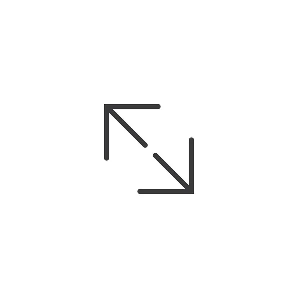 Растянуть значок на весь экран. изолированный идеальный символ со стрелкой плоского стиля на белом фоне для пользовательского интерфейса, приложения, веб-сайта, логотипа. Векторная иллюстрация . — стоковый вектор