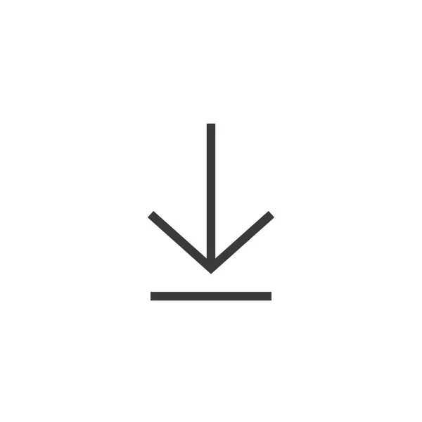 アイコンをダウンロードしてください。Ui、アプリケーション、web サイト、ロゴのための白い背景のフラット スタイルで孤立した完璧なピクセル下の矢。ベクトル図. — ストックベクタ