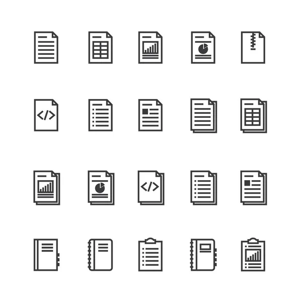 Ícone de esboço de documento e notebook. ícone de papel checklist isolado em estilo de linha fina para design gráfico e web. Símbolo plano simples Pixel vetor perfeito Ilustração . — Vetor de Stock