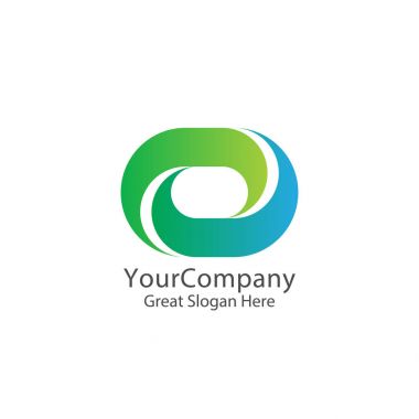 kare kutu harf o logo döngü. doğa logo kavramı. vektör çizim.