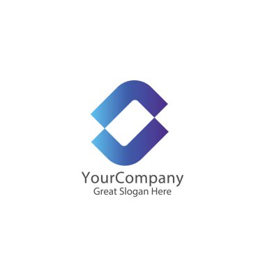 iş logo. soyut kare yuvarlak döngü şekil sembolü. vektör çizim