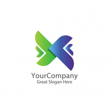 Lojistik teslimat veya kurye taşıma hizmeti logosu hızlı. ilk lettertype mektup Dijital Ekonomi providence, para transferi ve internet x. konsept tasarımı düşünüyor.