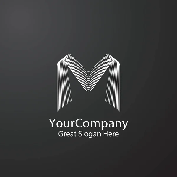 Moda markası, ilk düğün davetiyesi, işletme finansı için mektup M logo tasarım. Doğrusal yaratıcı tek renkli monogram anahat simgesi. Vektör çizim.