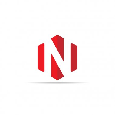 N harfi logo simge çokgen altıgen şekil kavramı tasarım. iş kurumsal logo şablonu öğesi. vektör çizim.