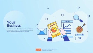 tablo veri raporu konsepti iş istatistikleri, yatırım analizi, planlama araştırma ve finans denetlemesi kağıt tablosu, eller, büyüteç, evrak, grafikler, grafik elementi