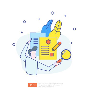 belge veri raporu konsepti yatırım analizi, planlama araştırması, iş istatistikleri ve mali denetim hesapları kağıt tablosu, dizüstü bilgisayar, büyüteç, evrak, grafikler, grafik elementi