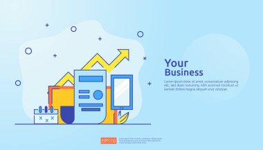 iş istatistikleri, yatırım analizi, planlama ve finans denetimi için kağıt tablosu, dizüstü bilgisayar, büyüteç, evrak, grafikler, grafik elemanı için muhasebe belgesi veri raporu kavramı