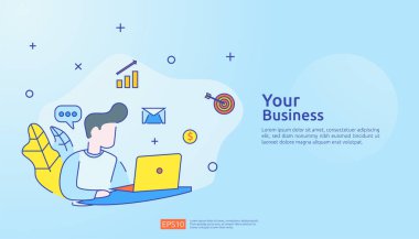 Yatırım ROI konseptindeki iş grafiğindeki geri dönüşün mali performansı. Gelir maaş artışı. Grafik büyüme geliri kağıt tabaka çizelgesi, dizüstü bilgisayar, büyüteç, evrak, grafik ögesi