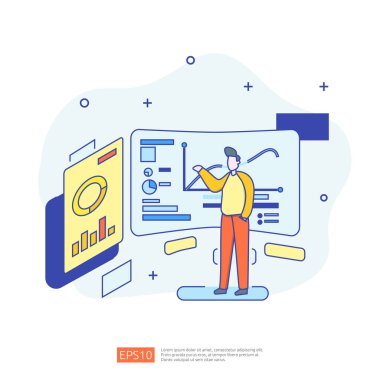 Seo analitiği ve stratejisi için dijital grafik verileri. İstatistik bilgileri, mali denetim raporu belgesi, iş yönetimi konsepti pazarlama araştırması. Infographic için vektör illüstrasyonu