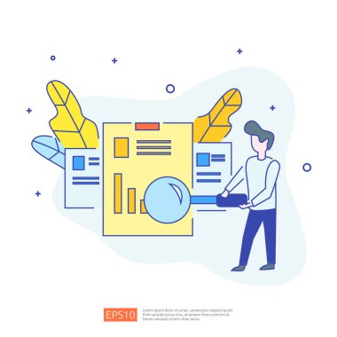 Dijital pazarlama stratejisi konsept vektör çizimi. İş büyümesi grafiği ve grafiği başarıya ulaşıyor. Yatırımdan geri dön Roi ya da karı arttır. Pankart için yükselen finans