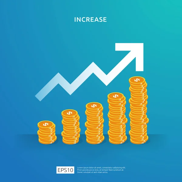 Dollarmünzen Stapeln Sich Als Illustrationskonzept Für Geldwachstum Erfolg Unternehmensgewinn Oder — Stockvektor