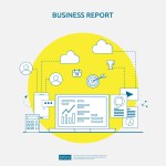 Data analysis flat line illustration Stock Vector Image by ©bloomua ...