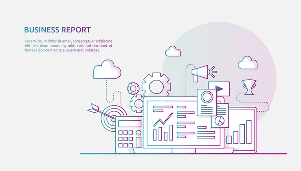 Koncepcja Raportu Danych Wykresowych Dla Statystyki Przedsiębiorstw Analizy Inwestycji Planowania — Wektor stockowy