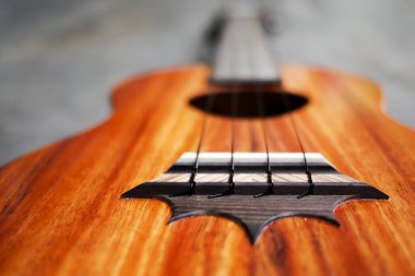 Ukulele ile çok sığ derinlik-in tarla
