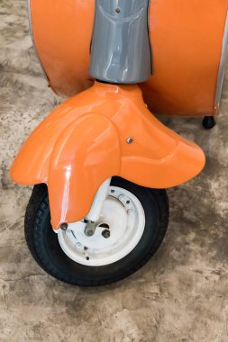 Vintage motosiklet tekerlek ve katmanı