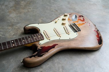vintage elektro gitar vücut detay