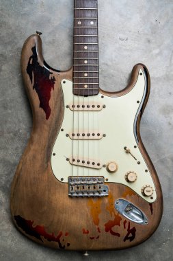 vintage elektro gitar vücut detay
