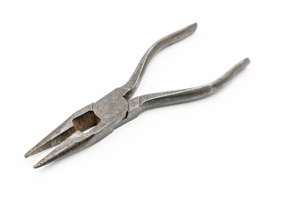 Steel needle nose plier isolated on white — Stock Photo, Image