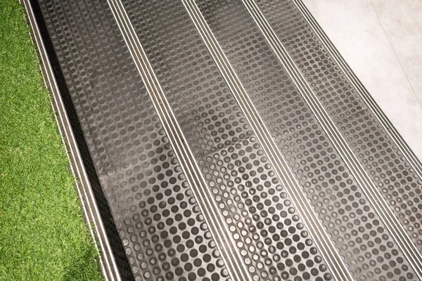 Non-slip stairs with dot pattern — Stock Photo, Image