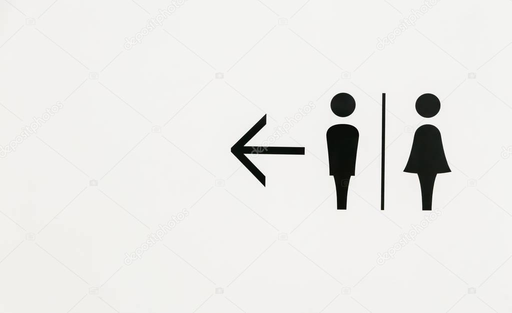 Man and lady toilet sign on white backround