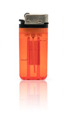 Açık kırmızı plastik gaz hafif beyaz izole