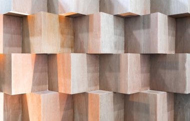 Ahşap küp kutuları soyut geometrik duvar oluşturma 