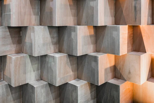 Ahşap küp kutuları soyut geometrik duvar oluşturma 