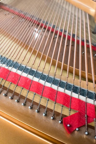 Grand piano strings. Piano inside — Stock Photo, Image