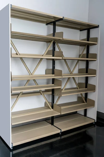 Blank metal shelf for books or docuement