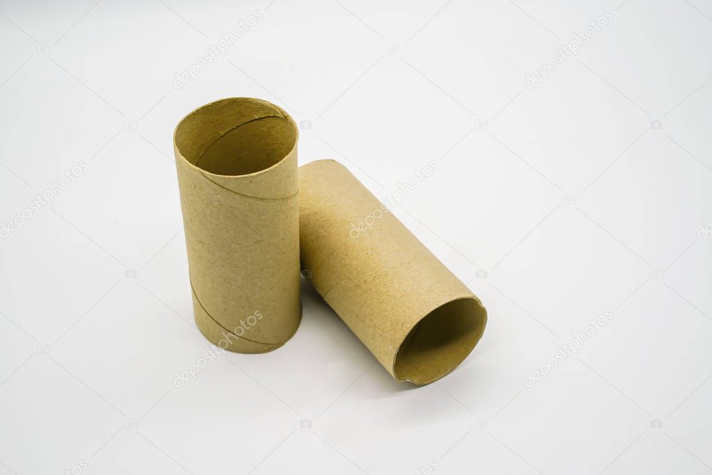 tissue paper rolls isolated on white 