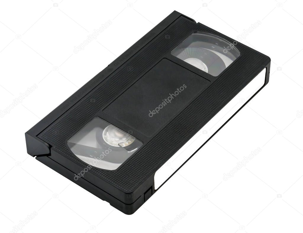 video cassette close up isolated on white background. 