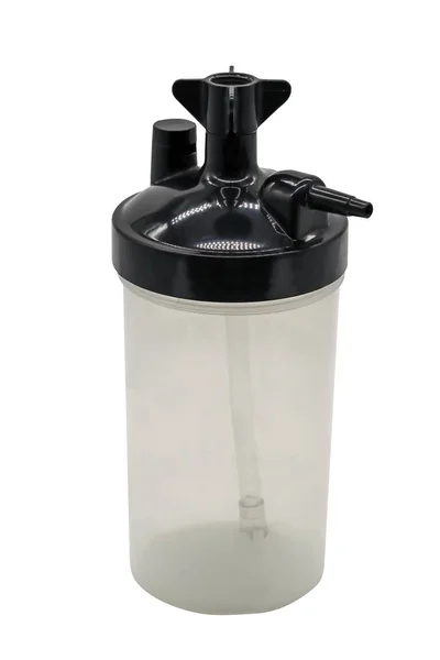 Recipiente de água para o concentrador de oxigênio isolado no backgr branco — Fotografia de Stock