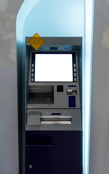 Purple ATM machines. The station automatic machines