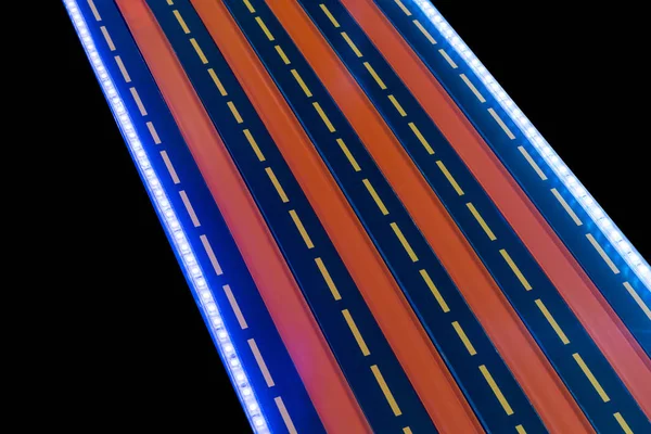 Multi-Rennbahnen mit LED-Licht für Kinderspielzeug-Autorennen — Stockfoto